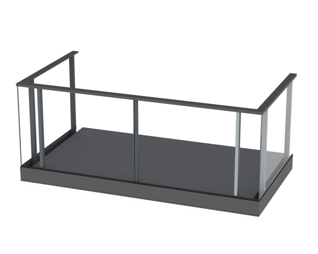 Gerahmtes Aluminium-Glasgeländer