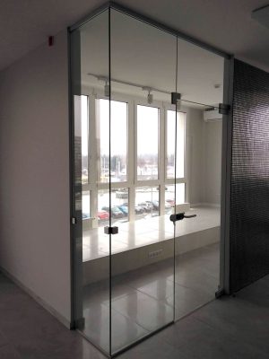 Office glass frameless partition